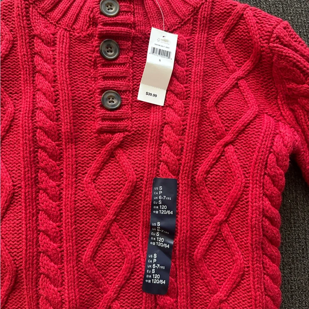 GAP Red Textured Knit Sweater - Picture 2 of 4